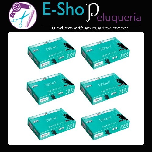 Kit 6 Cajas de Guantes Negros De Nitrilo X20u Eurostil