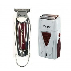 Trimmer Simil Wahl Detailer + Shaver Afeitadora Kit Barber Kemei