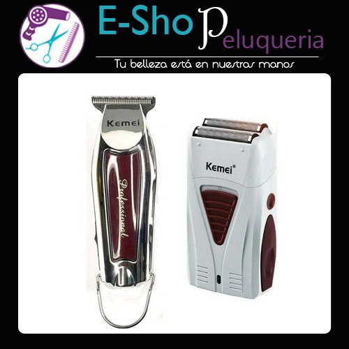 Trimmer Simil Wahl Detailer + Shaver Afeitadora Kit Barber Kemei