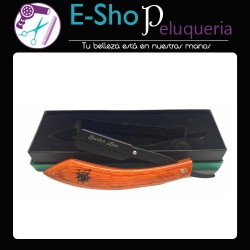 Navaja Negra Mango de Madera Eurostil Barber Profesional