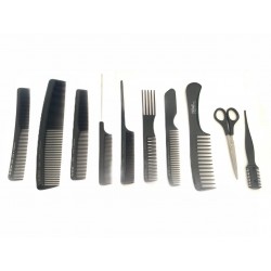 Set De Peines, Navaja Y Tijera Eurostil Barberia Peluqueria