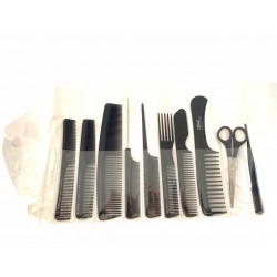 Set De Peines, Navaja Y Tijera Eurostil Barberia Peluqueria