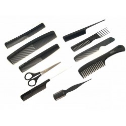 Set De Peines, Navaja Y Tijera Eurostil Barberia Peluqueria