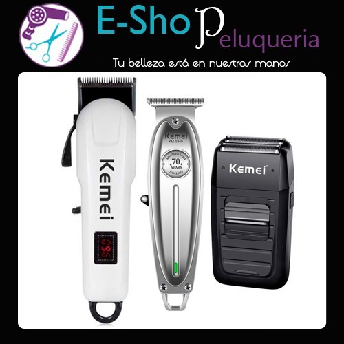 Kemei Kit Cortadora Pelo 809a + Patillera 1949 + Afeitadora 1102