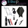 Kit Set Barberia: Tijeras + Rociador + Capa + Gel de Afeitar + Cepillos + Saca Pelo+ Navaja