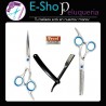 Kit Inicial Barbero: Tijera de Corte + Pulir + Navaja + Filos