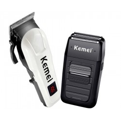 Maquina Cortadora De Pelo + Afeitadora Profesional Kemei Kit