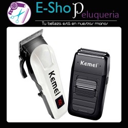 Maquina Cortadora De Pelo + Afeitadora Profesional Kemei Kit