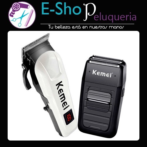 Maquina Cortadora De Pelo + Afeitadora Profesional Kemei Kit