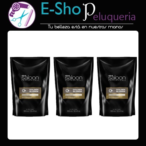Kit x 3 Shampoo Issue Golden Blonde Matizador Cabello Dorado 900 Ml