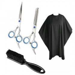 Kit Barberia Capa + Tijeras Profesionales + Cepillo Barber