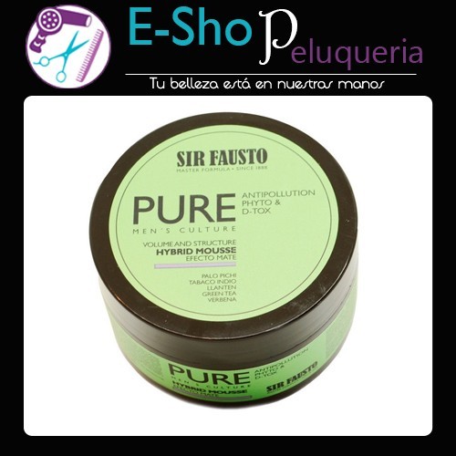 Sir Fausto Pure Hybrid Mousse Cera Detox Volumen Mate 100ml
