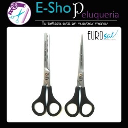 Tijera Microdentada Y Pulir 6 Pulgadas Barberia Kit Eurostil