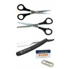 Kit Tijera Microdentada Y Pulir 6'' Peluqueria Eurostil + Navaja
