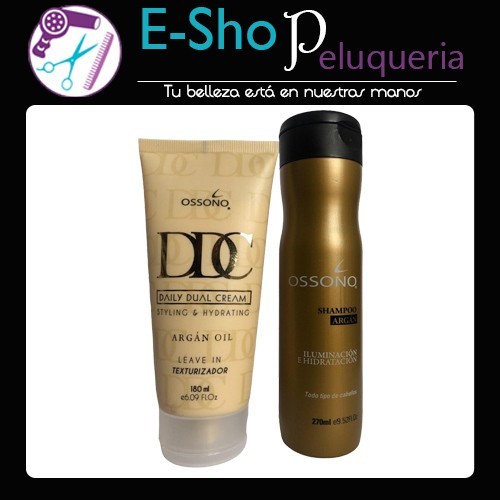 Kit Crema De Peinar Argan  X 180 Ml + Shampoo de Argán 270ml Ossono