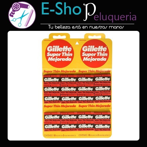 Gillette Super Thin Roja Hojas de Afeitar Blisters X20 Unidades