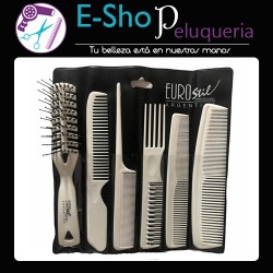 Set Peines Profesionales Eurostil x6 (Blanco) 50952/B