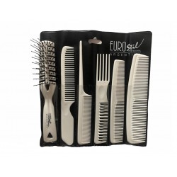 Set Peines Profesionales Eurostil x6 (Blanco) 50952/B