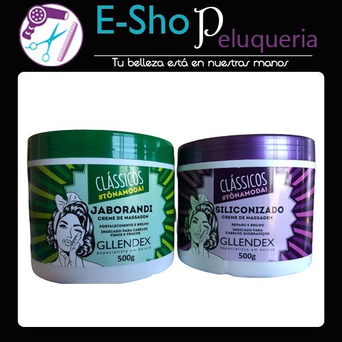 Kit: Mascara Jaborandi + Mascara Siliconizada Gllendex 500rgs c/u