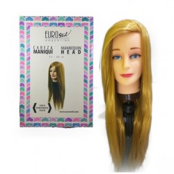 Cabeza De Practica Pelo Sintetico Largo 55cms + Soporte Eurostil