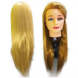 Cabeza De Practica Pelo Sintetico Largo 55cms + Soporte Eurostil