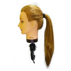 Cabeza De Practica Pelo Sintetico Largo 45cms + Soporte Eurostil
