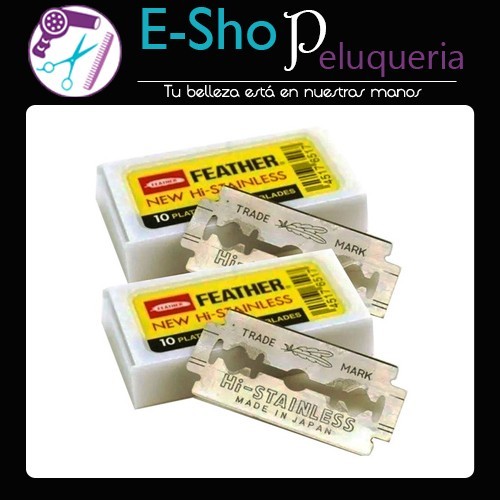 Repuesto Feather New Hi-stainless Doble Filo Hoja de Afeitar x 20u