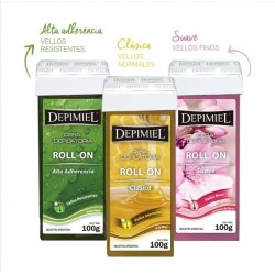 Kit 3 Ceras Roll-on Depilacion Depimiel + 200 Bandas Depilatorias