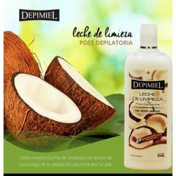 Leche De Limpieza Post Depilacion Con Aceite De Coco x 500ml Depimiel