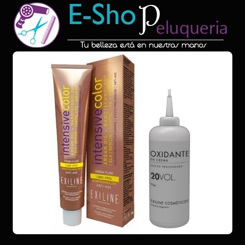 Kit Tintura Intensive Color Exiline X 60 Grs + Oxidante en Crema 20v