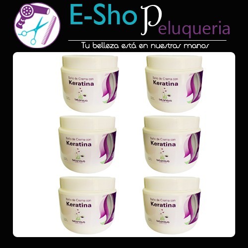 Baño De Crema De Keratina Belanova 500 Grs Kit X 6u
