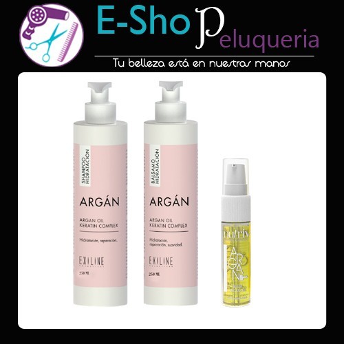 Exiline Kit Argan Shampoo + Balsamo 250ml + Serum Argan Oil 15 Ml