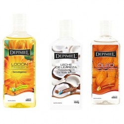 Locion DermoHigienica + Leche de Limpieza + Oleo Post Depilatorio Kit Depimiel
