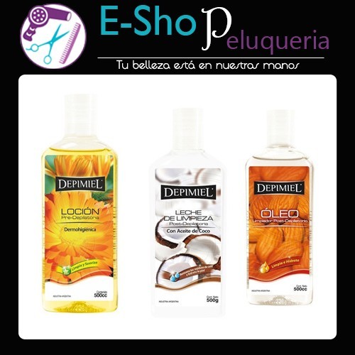 Locion DermoHigienica + Leche de Limpieza + Oleo Post Depilatorio Kit Depimiel