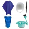 Kit Gorro De Silicona Dompel + Polvo Decolorante + Capa + Bowl + Pincel