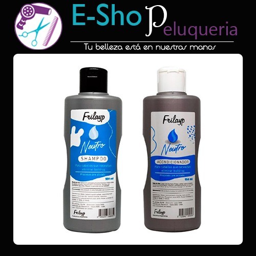Kit Shampoo + Acondicionador Neutro Frilayp Pre Alisados Grande x 1lt