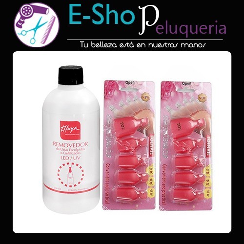 Kit 10 Capuchones + Removedor De Esmalte Pies Thuya Semi X 500ml