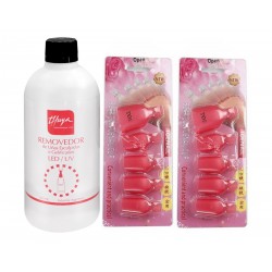 10 Capuchones + Removedor De Esmalte Pies Thuya Semi X 500ml