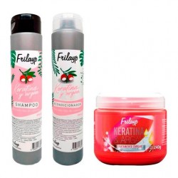 Shampoo + Acondicionador + Mascara Keratina Y Argan Frilayp Reparacion