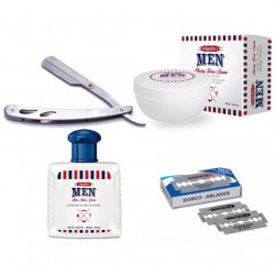 Kit Navaja + Hojas de Afeitar Dorco + Crema de Afeitar Algabo + After Shave
