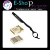 Navaja Negra de Corte Barber Line Eurostil + 10 Filos Feather Kit