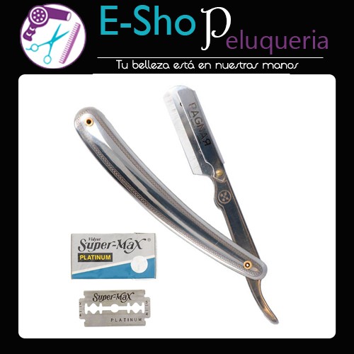 Kit Navaja Barbero Ragnar Plata Navajin Barber Eurostil + Filos