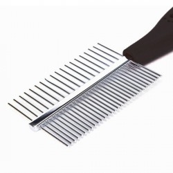 Peine Doble Metálico Para Mascotas Acero Inox
