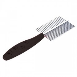 Peine Doble Metálico Para Mascotas Acero Inox