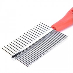 Peine Doble Metálico Para Mascotas Acero Inox