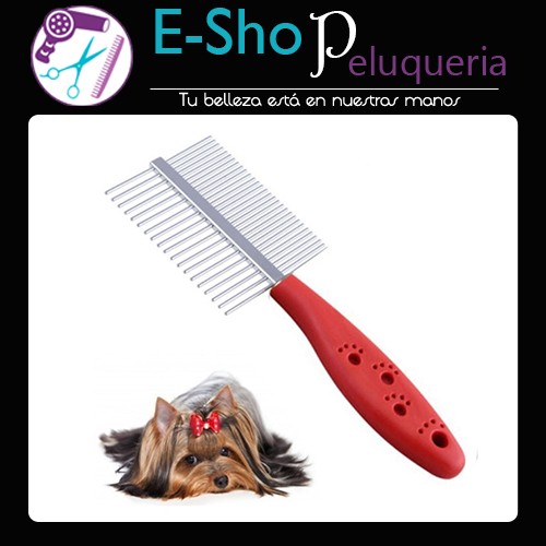 Peine Doble Metálico Para Mascotas Acero Inox