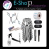 Kit Barbershop Tijera Punto Azul + Capa Rayada + Trubarber