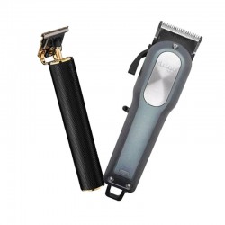 Cortadora De Pelo Duga Profesional Barber D405 + Patillera Trimmer Skeleton
