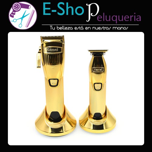 Maquina De Corte Kemei K32s Gold + Patillera Trimmer i32s Kit