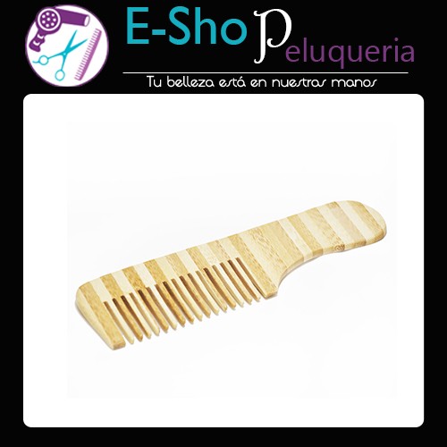 Peine De Bamboo Natural Con Mango Jessamy Profesional P1888